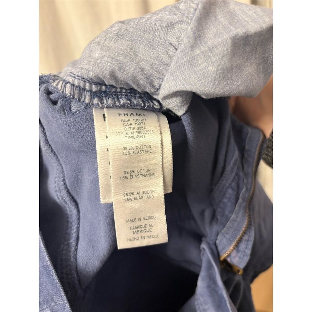 FRAME Women's High Rise Cigarette Corduroy Pants Blue Size 30 - Picture 10 of 12